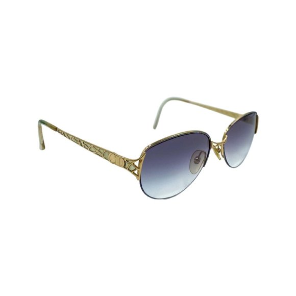 80s 90s CHRISTIAN DIOR Sunglasses Eyewear Gold Metal Frames Black Gradient Lens main image 4